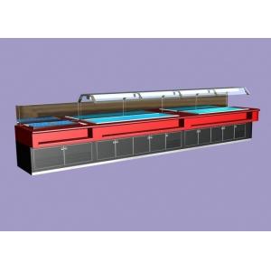 Marble Sushi Salad Bar Counter 400L with LED Light , Commercial Buffet Equipment