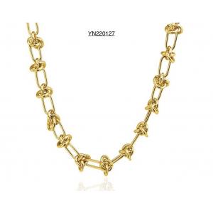 SS Steel Hip Hop Torque Gold Necklace Denim Style Heavy Metal Necklaces