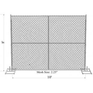 China 4'x12ft US standard construction chain mesh fence tubing 1⅝(42mm) x 17ga/1.4mm thick aperture 2¼x2¼(57mmx57mm) supplier