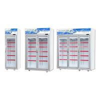 China -18~-25℃ Glass Door Upright Display Freezer With Wheels Low Noise on sale