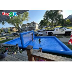 China Adult Sports Giant Inflatable Volleyball Court Pool With Net Silk Printing Inflatable Water Toys For Kids supplier