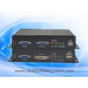 China Uncompressed 1080P vga kvm to fiber extender with local vga loopout and external analog audio supplier