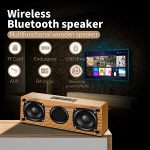 Lightweight Mini Wood Bluetooth Speaker , 10W Portable Speaker With Radio