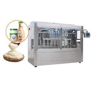 China Automatic 250ml 500ml Glass Bottle Jar cream Cheese Sauce Filling Machine With Heating And Mxing supplier
