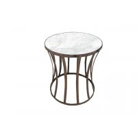 China Gold Metal Base Living Room Side Tables For Hotel Furniture , Modern Round Coffee Table on sale