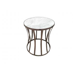 Gold Metal Base Living Room Side Tables For Hotel Furniture , Modern Round Coffee Table
