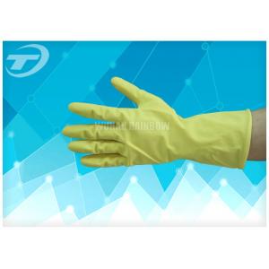 China 100% Natural Latex Household Gloves With Dipped Flocklined Washing Rubber Gloves supplier