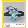 China Tresor Paris Light Blue Flower 10mm Shamballa Crystal Bangle Bracelet wholesale