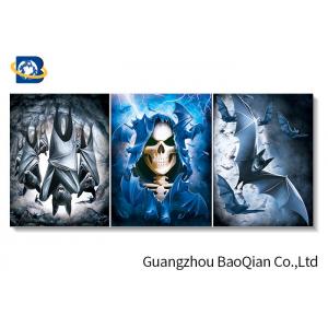 Lenticular 3d Stereograph Printing With Scary Skull , 3d Home Decor Wallpaper