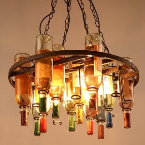 Vintage Wine Bottle lights for Bar Resturant Colourgul glass bottle pendant lights industrial bar light(WH-VP-87)