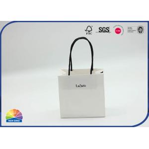 4c Printed Customized Logo White Kraft Paper Shopping Bag With Paper Handle