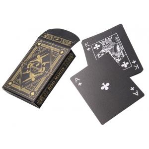 Black Gold Foil Cardboard Playing Cards Linen Finish CMYK PMS 2.5'' X 3.5''
