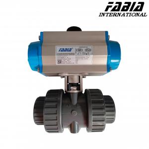 China Pneumatic Double Command Ball Valve with PVC Body supplier