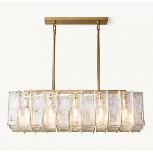 Lattice Rectangular Modern Glass Chandelier 49'' Ceiling Mounted