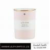 China Natural soy wax candle in pink color round bottle with golden top lid wholesale