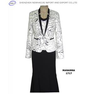 The latest mandarin collar lady jacket skirt suit