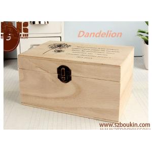 Retro Style Wooden Jewelry& storage Box with Dandelion Brown Wood, Paint, Metal