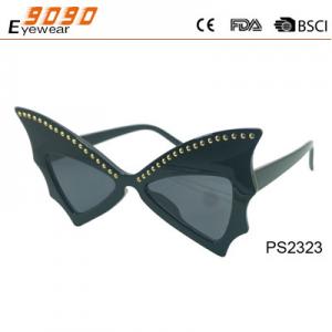 Fashion butterfly shape sunglasses ,decorated on the frame ,suitable for men and women