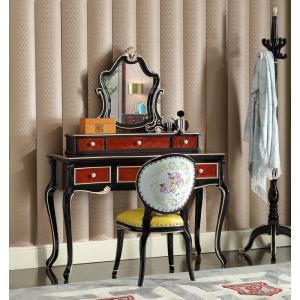Luxury house of Villa Bedroom furniture Dresser with Mirror stand in Beech wood carving
