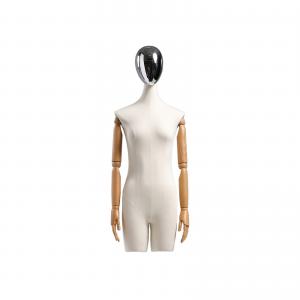 Female Half Body Mannequin With Head Electroplated Movable For Window Display