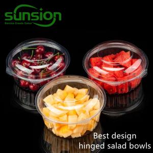 22oz Pet Hinged Salad Bowl Disposable Pet Hinged Salad Container