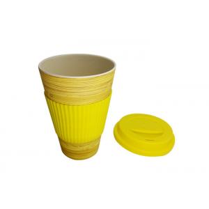 China Multi Colored Silicone Coffee Mug , Biodegradable Bamboo Fiber Silicone Coffee Cup supplier