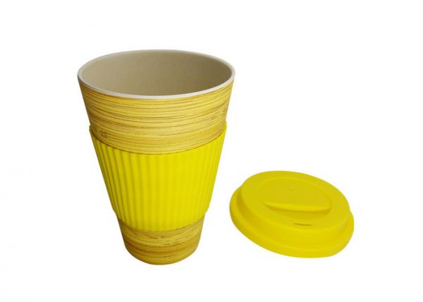 Multi Colored Silicone Coffee Mug , Biodegradable Bamboo Fiber Silicone Coffee