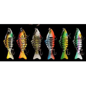 6 Colors 10 CM/16g 3D Eyes Plastic Bait Submerged Minnow Seven Multi Jointed Fishing Lure