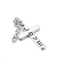 China 2.89g Sterling Silver CZ Cross Pendant OEM Love Letter Pendant Necklace on sale