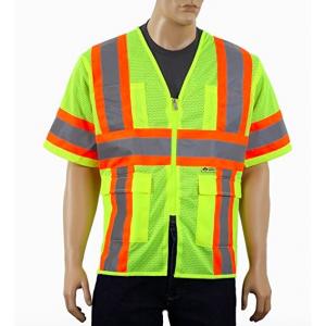 Breathable Reflective Safety Vest , Class 3 Outdoor Protective Reflective Work Vest