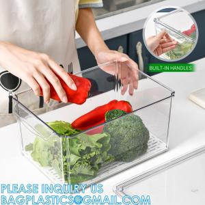 China Fridge Tray Drawer Organizer Pull Out Refrigerator, Food Storage Boxes Stackable Home Kitchen Vegetable Storage supplier