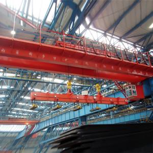 China 50-ton double girder overhead crane electromagnet bridge crane for steel plant wholesale