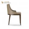 56cm length Grey PU Leather Dining Chairs Modern Solid Wood Finished