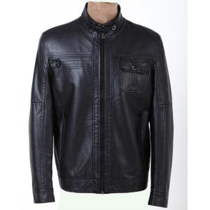 China Plus Size, Black / Yellow / Dark Red, Viscose,  Zipper Mens Lightweight Leather Jackets supplier