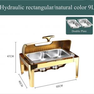 China Stainless Steel Rectangular Visible Buffy Stove Heating Meal Hotel Insulation Full Flip Meal supplier