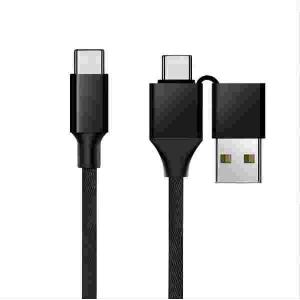 China Tipo C para Tipo C 2 em 1 cabo de transferência de dados Nylon entrelaçado USB A macho 20V / 3A rápido supplier