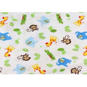 Cartoon Printed 150gm Cotton Flannel Cloth Double Side Bushed  For Baby Bedding Sets