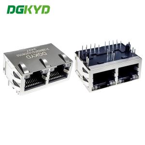 China RJ45 Network Connector Dual Port 100Mbps Integrated Interface 30U DGKYD212B002FG1A2DB359 supplier
