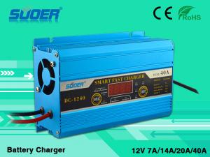 China Suoer Intelligent 40A 12V Car Battery Charger with Jump Start Function on sale 