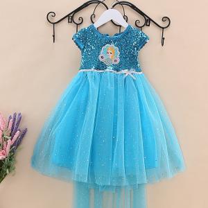 China 2016 Frozen series Elsa sequins summer new performance costume dress festival party dress with long cloak supplier