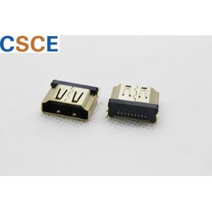China Black Color HDMI Male To Female Connector Wire Soldering Splint Type Length 14mm wholesale