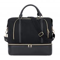 China Women'S Mens Leather Duffel Travel Bag  With Trolley Sleeve 17.3x14.5x8.3 on sale