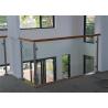 Frameless Stainless Steel Glass Railing Handrail Modern Style With Wood Hand