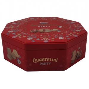 Octagon Shaped Cookie Tin Container for Food and Promotion Packaging