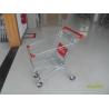 China Steel Supermarket Shopping Carts 60L With red plastic parts and safety babyseat wholesale