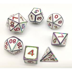 China ISO9001 White Metal RPG Dice Set Hand Carved For Hammer And Yahtzee supplier