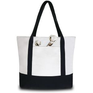 Cotton Canvas Tote Shoulder Bags Boat Bag Ladies Canvas Blank Tote Bag With Pocket