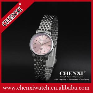 China Fashion Jewelry Wholesale Watch Factory Price Cheap Stainless Steel Watches Lady Wrist Watch Female Watch Pink supplier