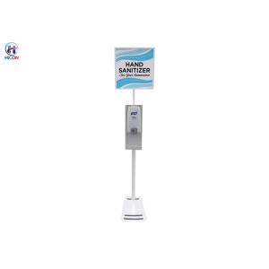 Metal Silver Hand Wash Lotion Holder Custom Sanitizer Floor Stand