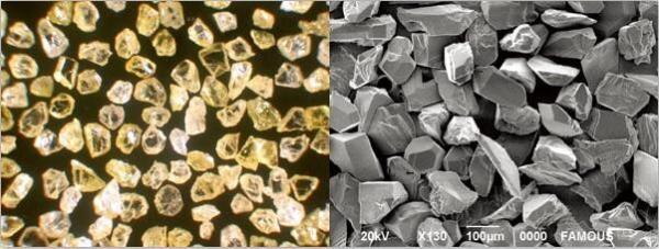 Resin Binder Synthetic Monocrystalline Diamond RVD Irregular Shape Sharp Surface